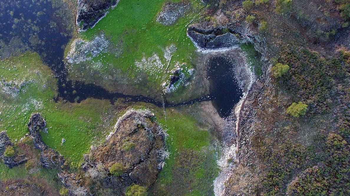 Tae Rak channel and holding pond at Budj Bim Cultural Landscape, Australia