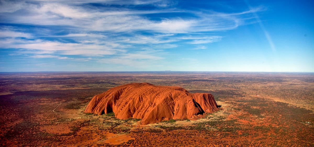 Bird's eye view of Uluru, Ayers Rock, Uluru-Kata Tjuta National Park, Australia