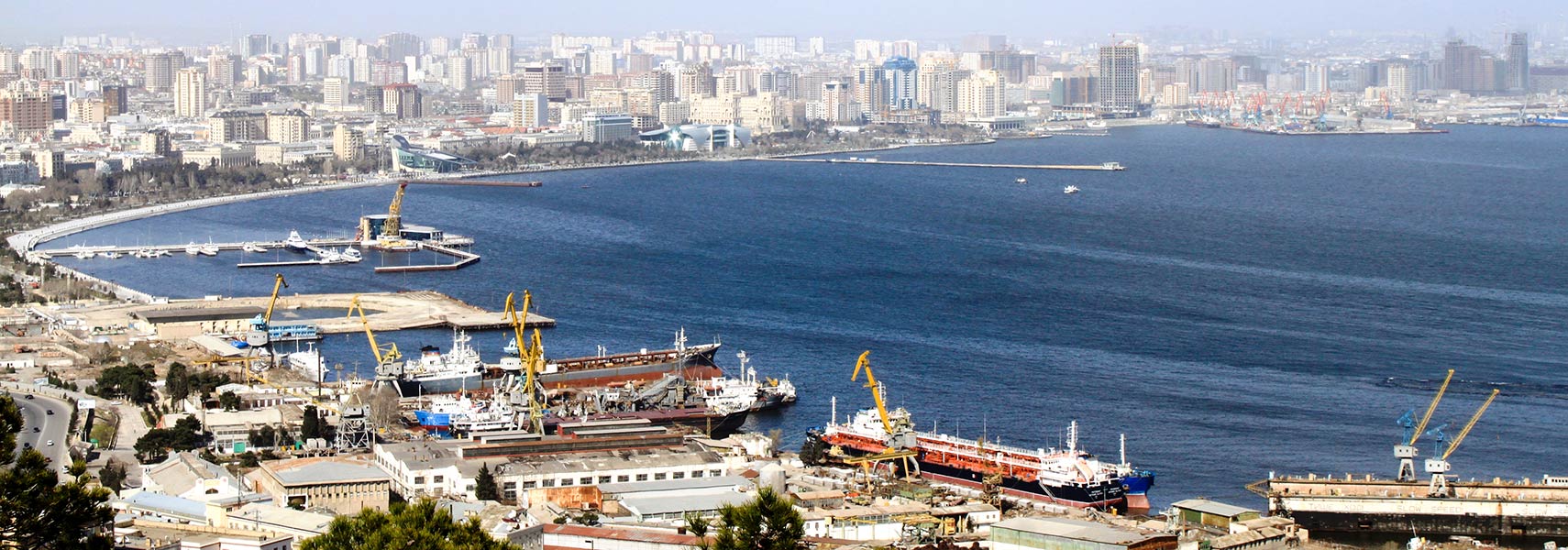 Bay of Baku, harbour, Absheron Peninsula