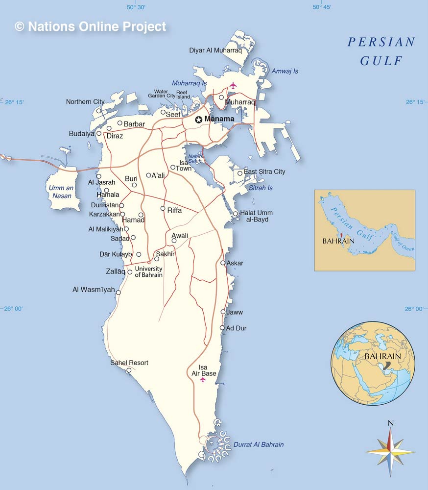 Bahrain archipelago map