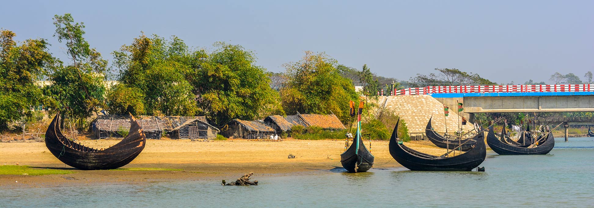 Fishing boats at Inani Beach of Cox's Bazar