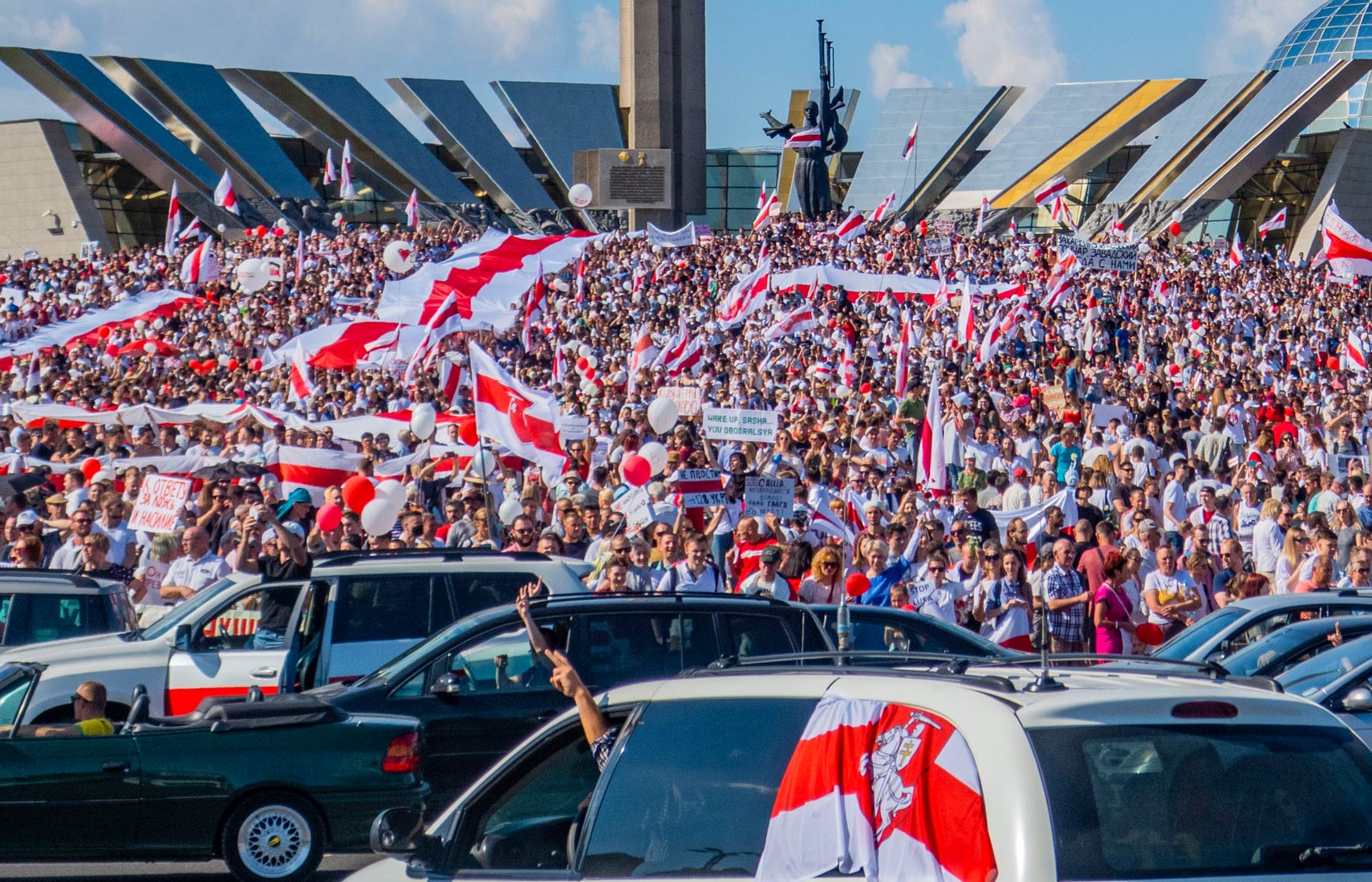 Protest rally against Lukashenko in Minsk, the capital city of Belarus