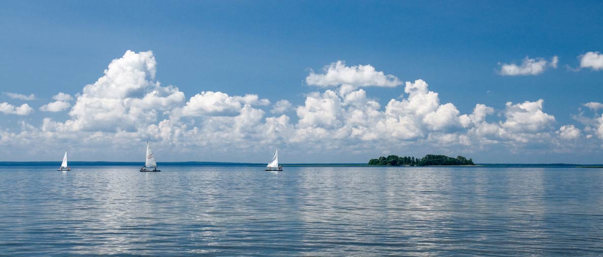 Sailboats on Lake Narachk, Belarus