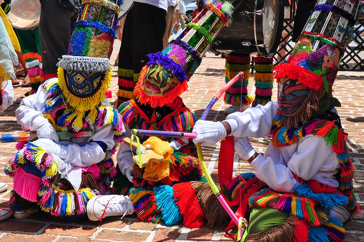 Gombey Dancers in Par-la-Ville Park, Hamliton, Bermuda