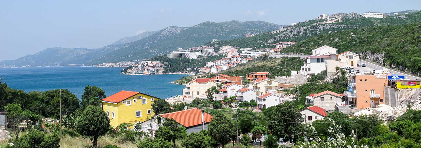 View of Bosnia and Herzegovina's coastline towards the town of Neum