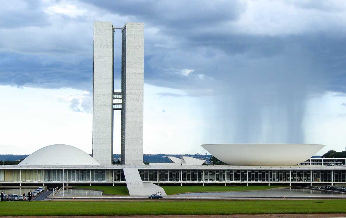 Brazil Political Map With Capital Brasilia, National Borders And