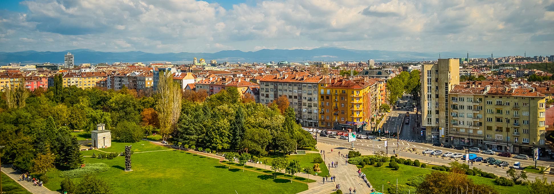 Skyline of Sofia, capital city of Bulgaria.