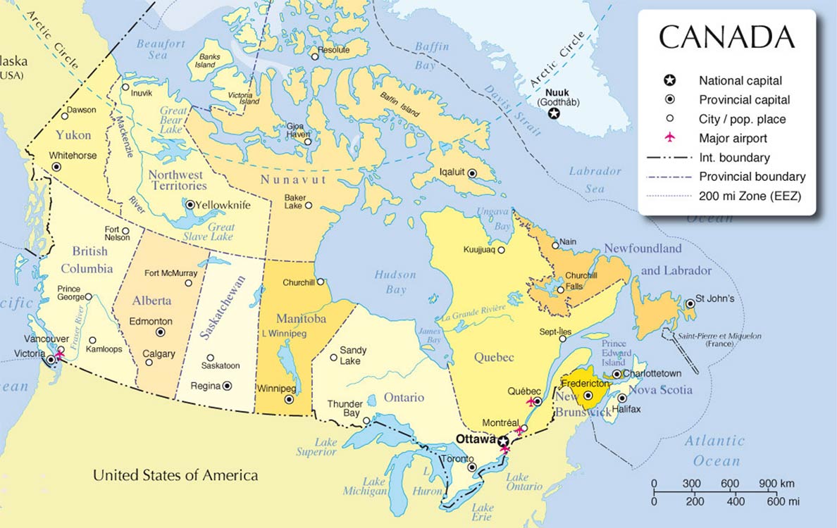 Canada Administrative Map detail