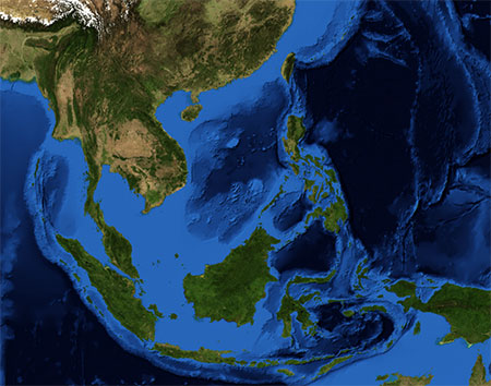 east asia landforms map