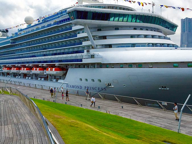 Diamond Princess, quarantined at the Port of Yokohama, Japan