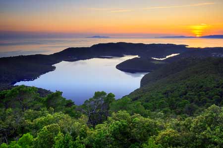 Mljet island lake, Dalmatia region of Croatia