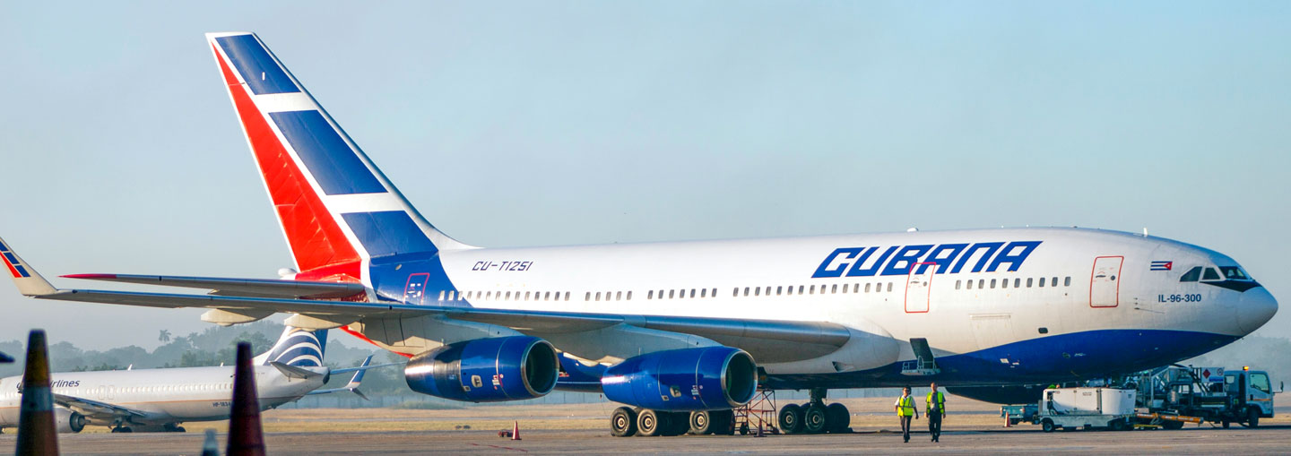 A Cubana Airlines plane on the tarmac at Jose Marti International Airport in Havana.