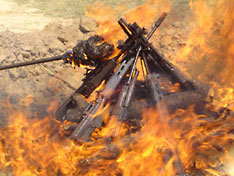 burning small weapons