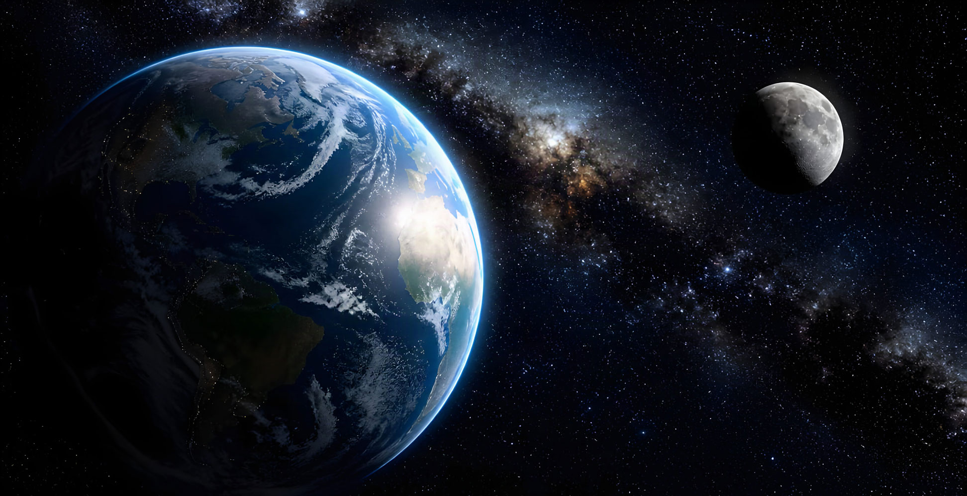 Earth in space.