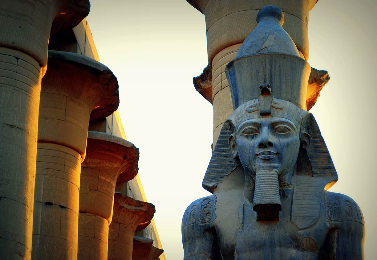Statue of Ramses II in the Temple of Luxor, Egypt