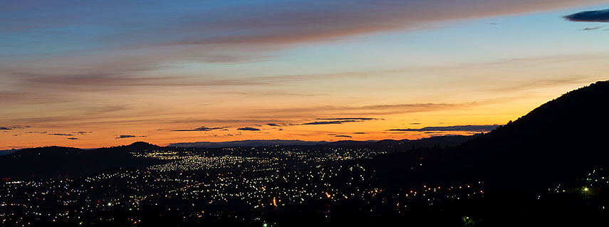 Sunrise at San Salvador, capital of El Salvador