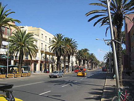 Boulevard in downtown Asmara, Eritrea