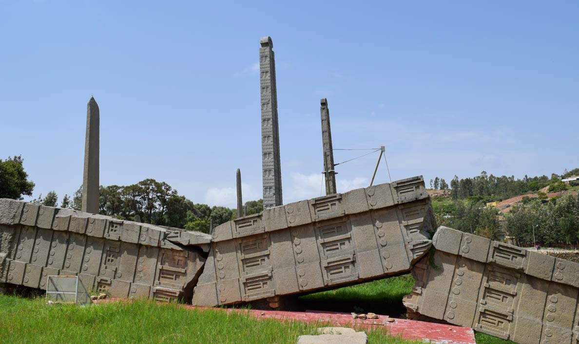 Great Stele lying broken in the Northern Stelae Park of Aksum