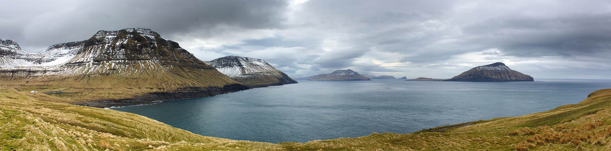 Faroe Islands panorama view from from Norðradalur, Streymoy island