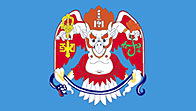 Flag of Ulaanbaatar with Khangard (Garuda)