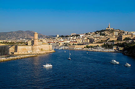 Flag Of Marseille Is A Capital Of The Bouches-du-Rhone Department