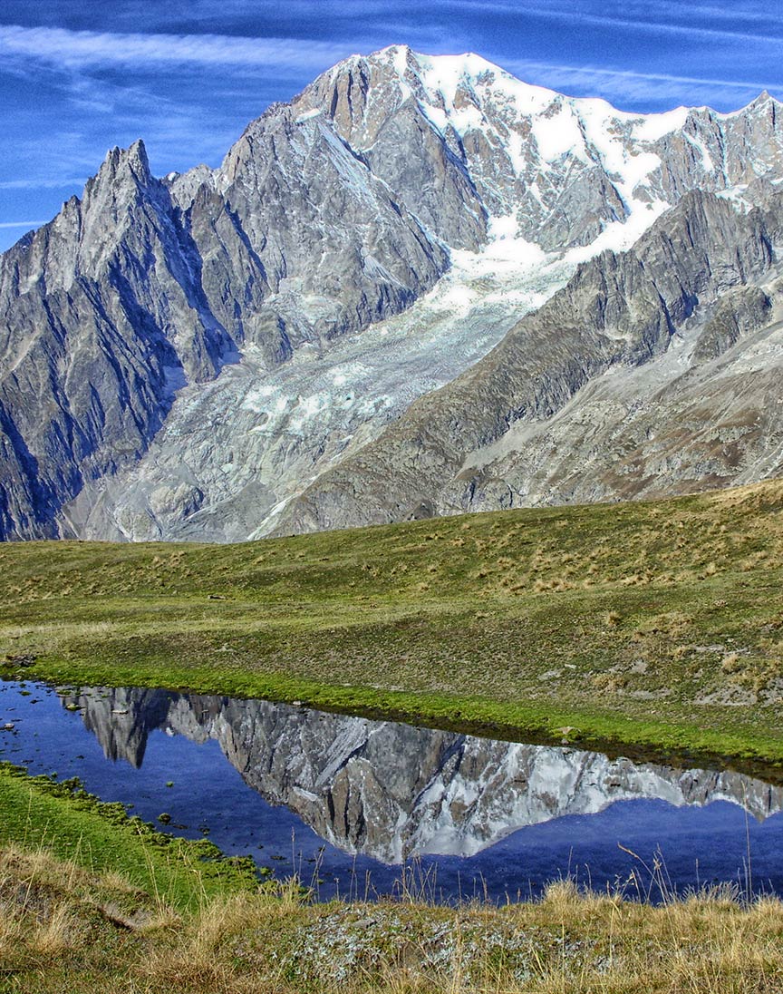 View of the Mont Blanc massif  situated in France and Italy