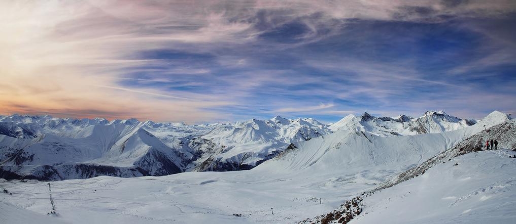 Gudauri panorama in the Caucasus Mountain Range