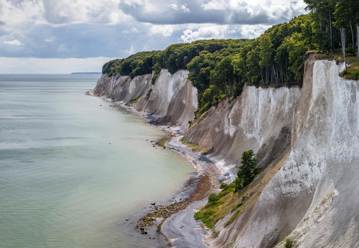 The famous chalk cliffs on the island of Rügen in Mecklenburg-Western Pomerania, Germany.