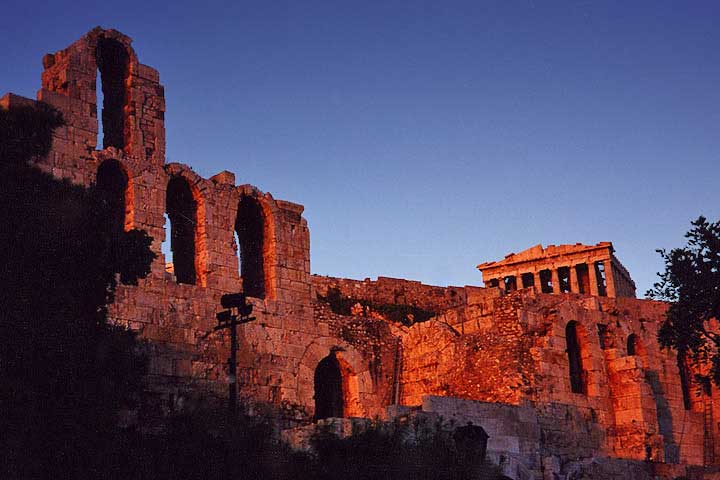 Acropolis, the Parthenon and the Odeon of Herodes, Athens