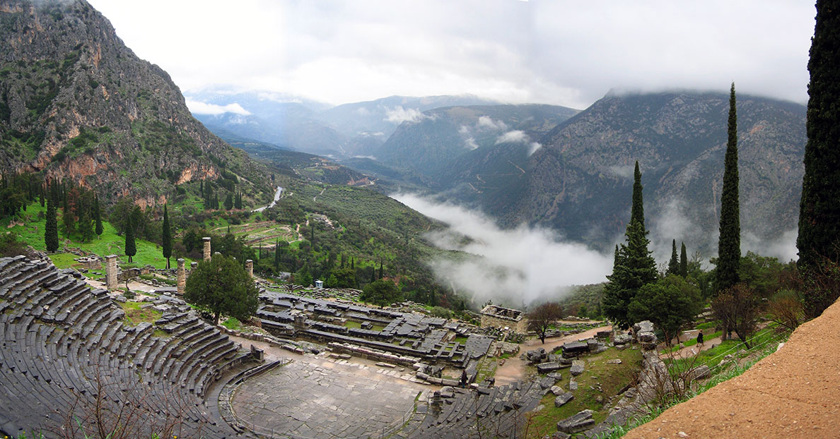 The ancient theater of Delphi in Greece.
