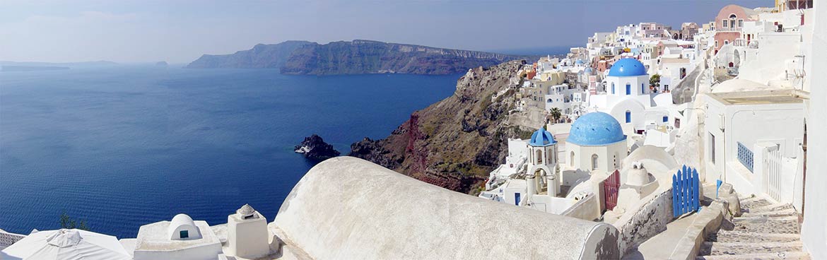 View of the Santorini caldera, Thira, Greece