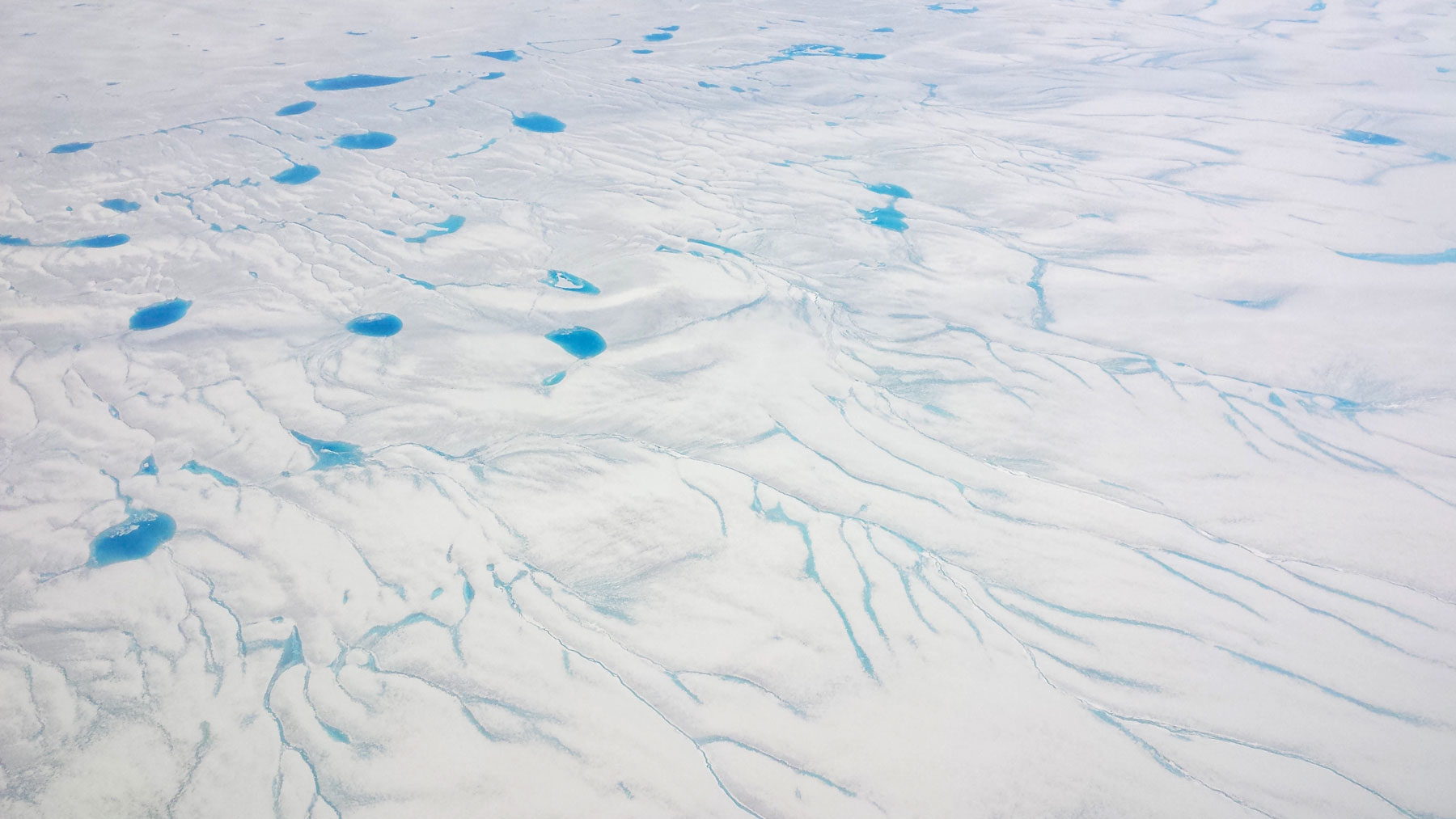 Greenland's ice sheet with supraglacial lakes