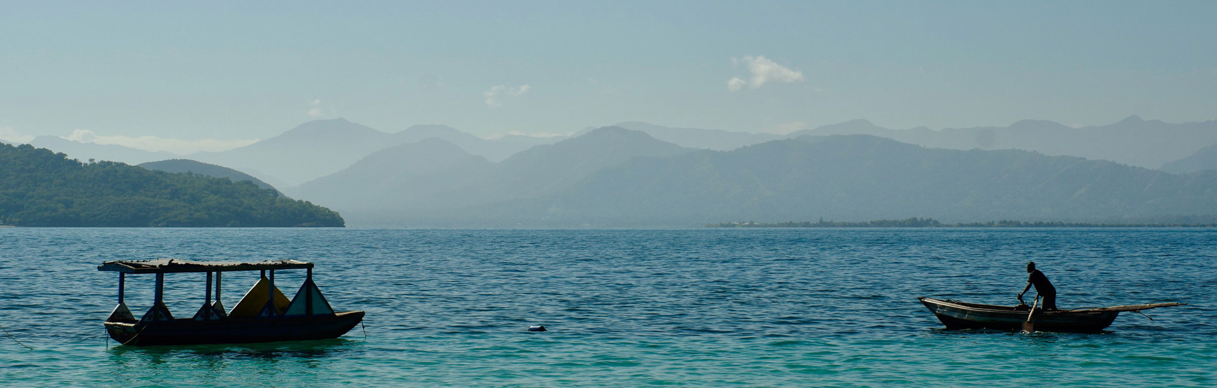 Hispaniola seen from Acul Bay, a bay on the northern coast of Haiti.