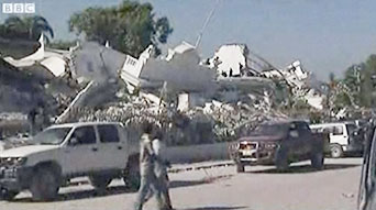 destroyed government facilities in Port-au-Prince