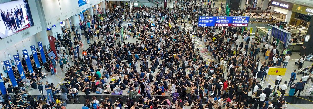 Airport sit-in rally on August 11, 2019, Hong Kong 