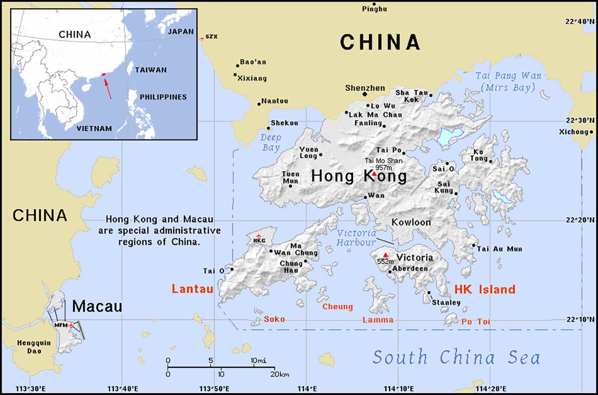 hong kong country map Hong Kong Territory Profile Nations Online Project hong kong country map