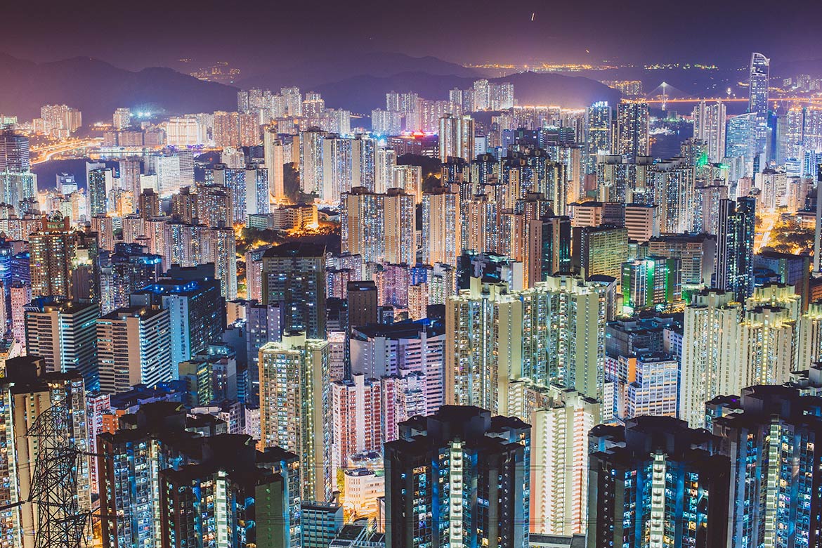 Hong Kong panorama at night