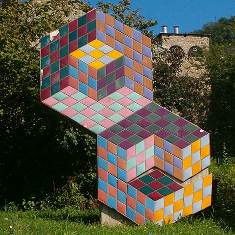 Vasarely sculpture in Pécs, Hungary