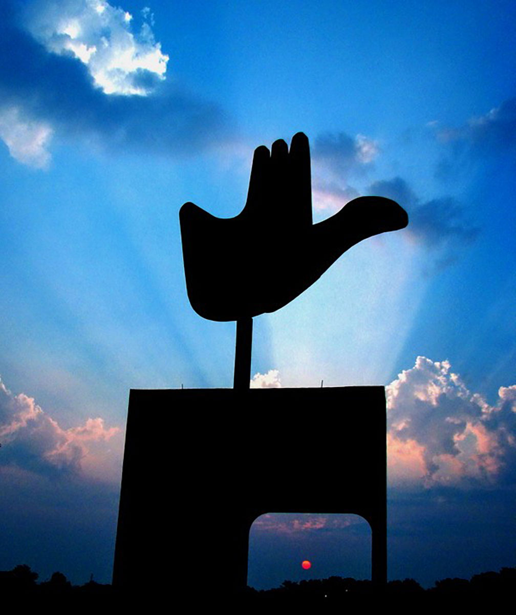 Open hand monument of Chandigarh