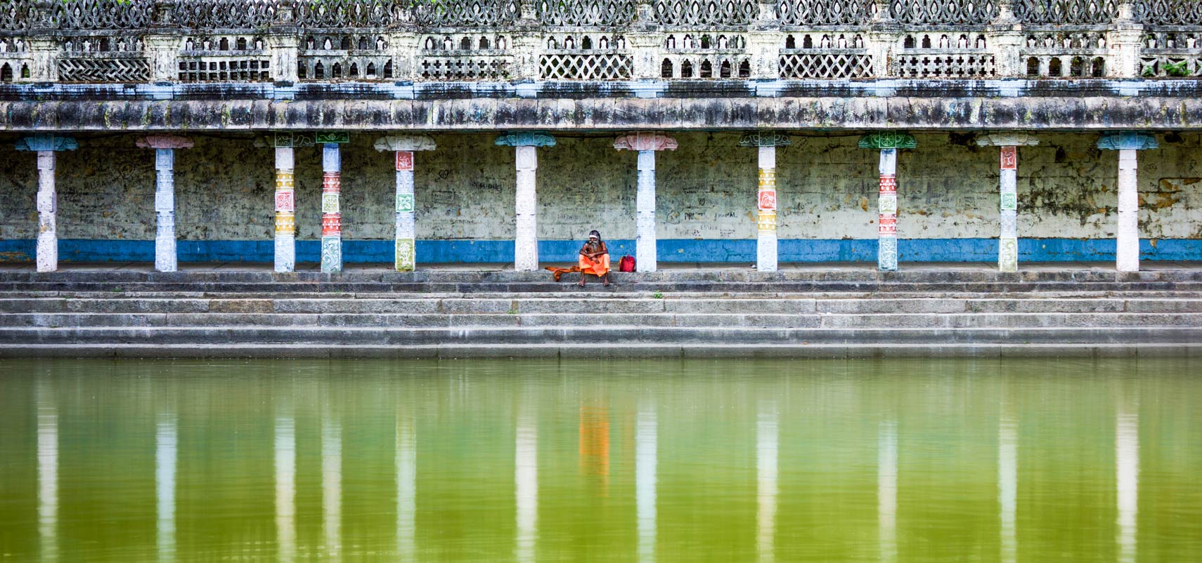 Water pond of Vaitheeswaran Koil temple in Tamil Nadu