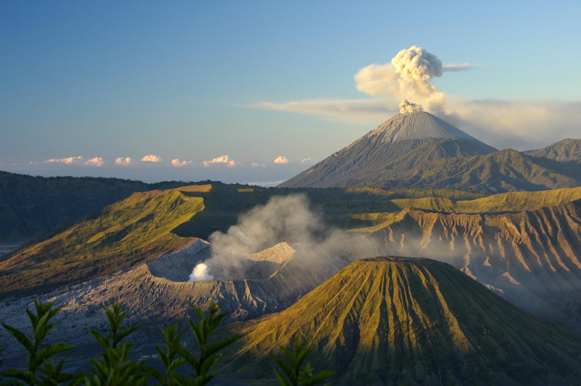 Mount Bromo volcano in the Bromo Tengger Semeru National Park in East Java, Indonesia