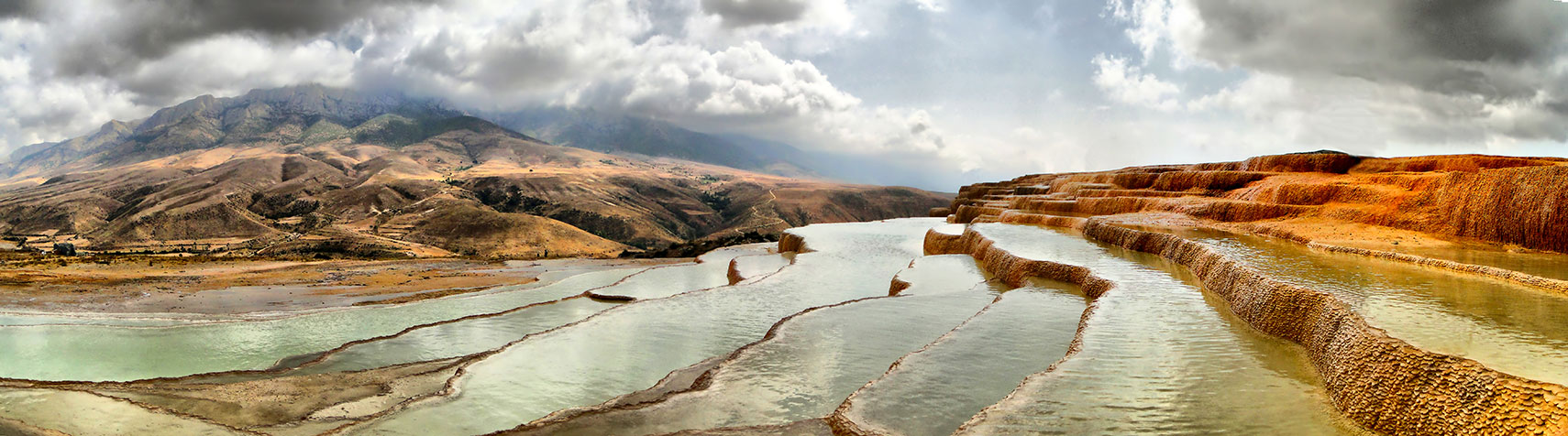 Badab-e Surt stepped travertine terraces, Mazandaran, Iran