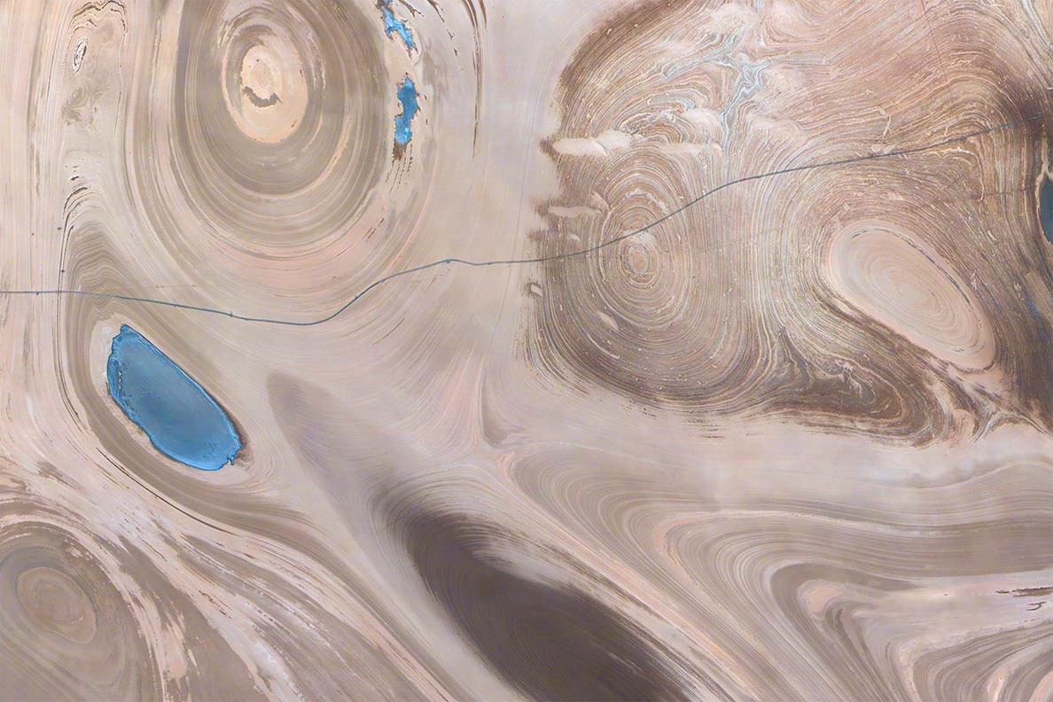Satellite view of the Dasht-e Kavir desert, Iran