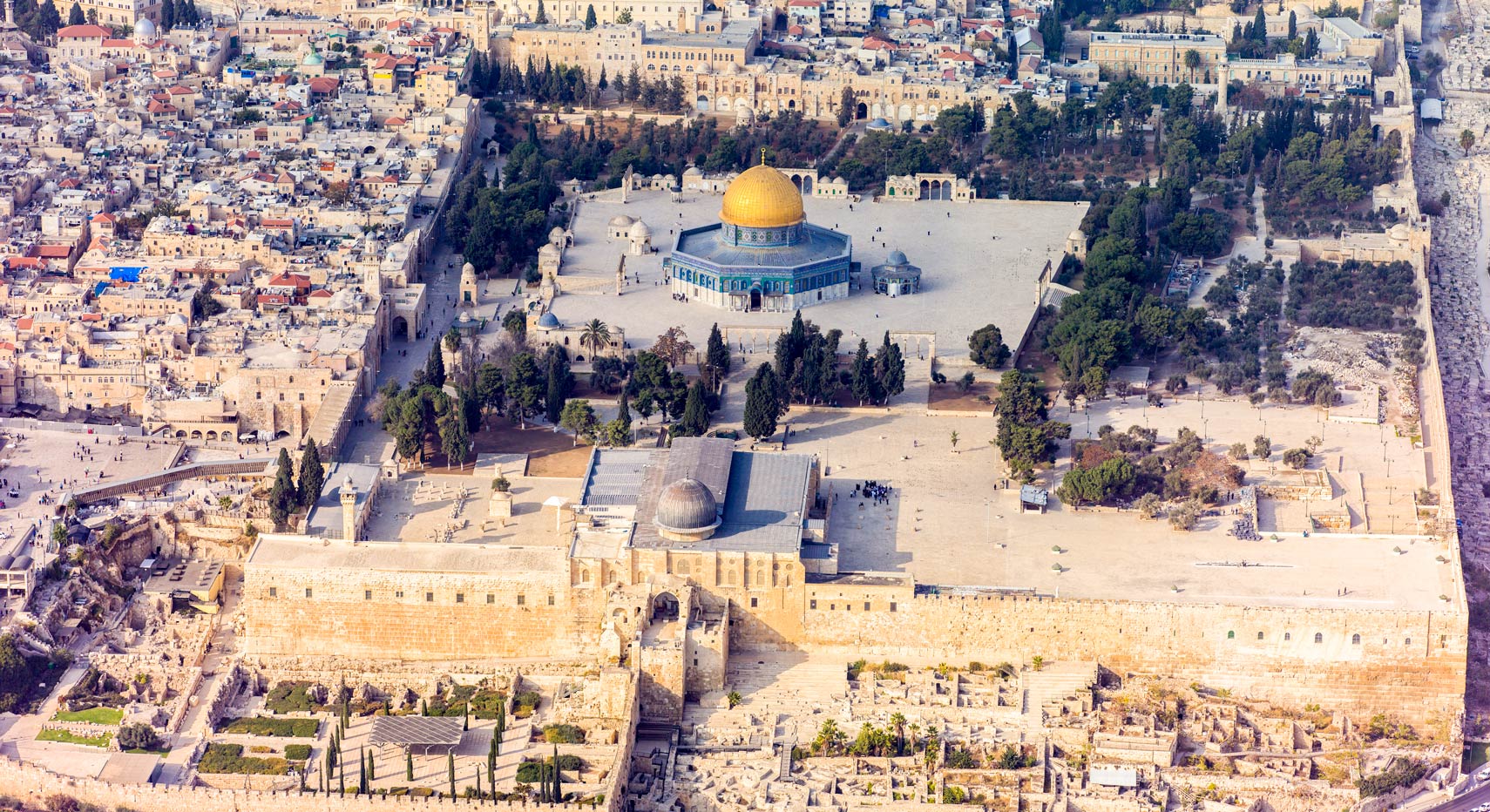 Famous Landmarks Satellite View of Temple Mount/Noble Sanctuary