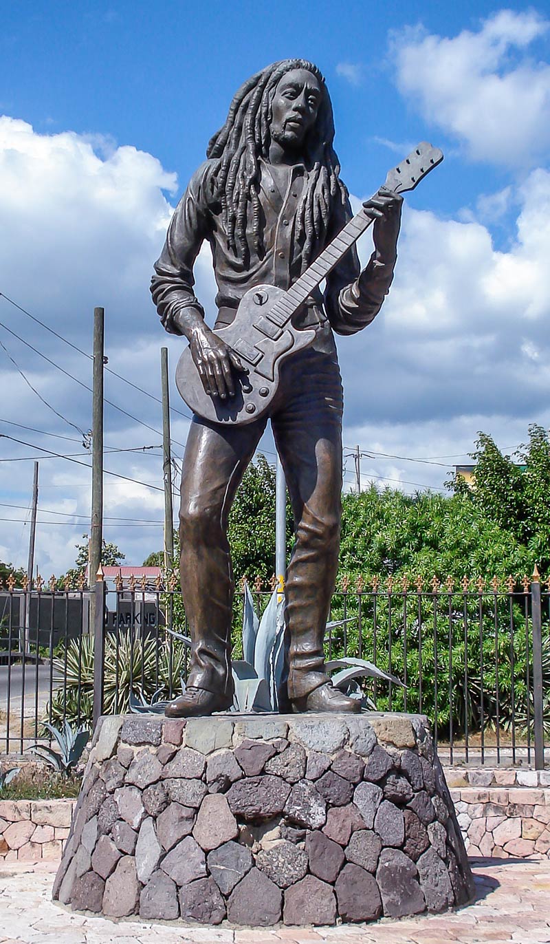 Statue of Bob Marley in Kingston, Jamaica
