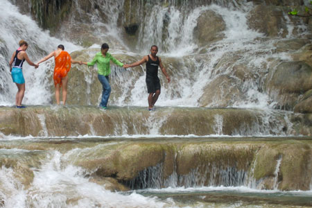 People on Dunn's River Falls