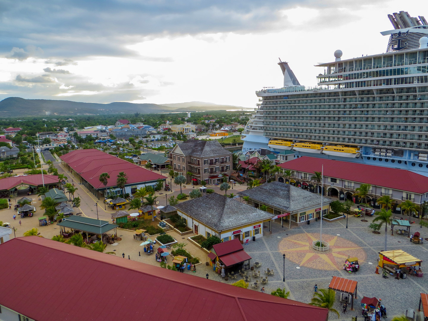 The Port of Falmouth in Jamaica. The town is known for its Jamaican Georgian architectural style and its cruise ship port opened in 2011