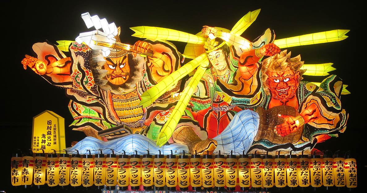 Illuminated nebuta float from the Aomori Nebuta Festival