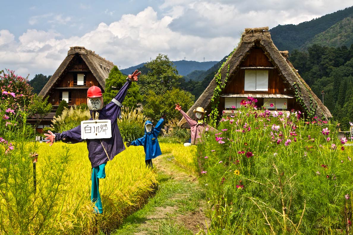 Gassho-style houses in Shirakawa-go village, Japan