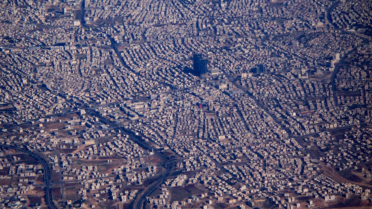 Aerial view of Amman, the capital city of Jordan